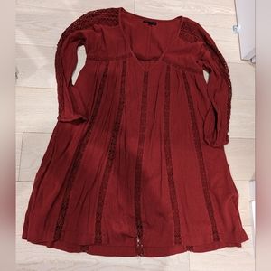 Red Flowy Boho Dress